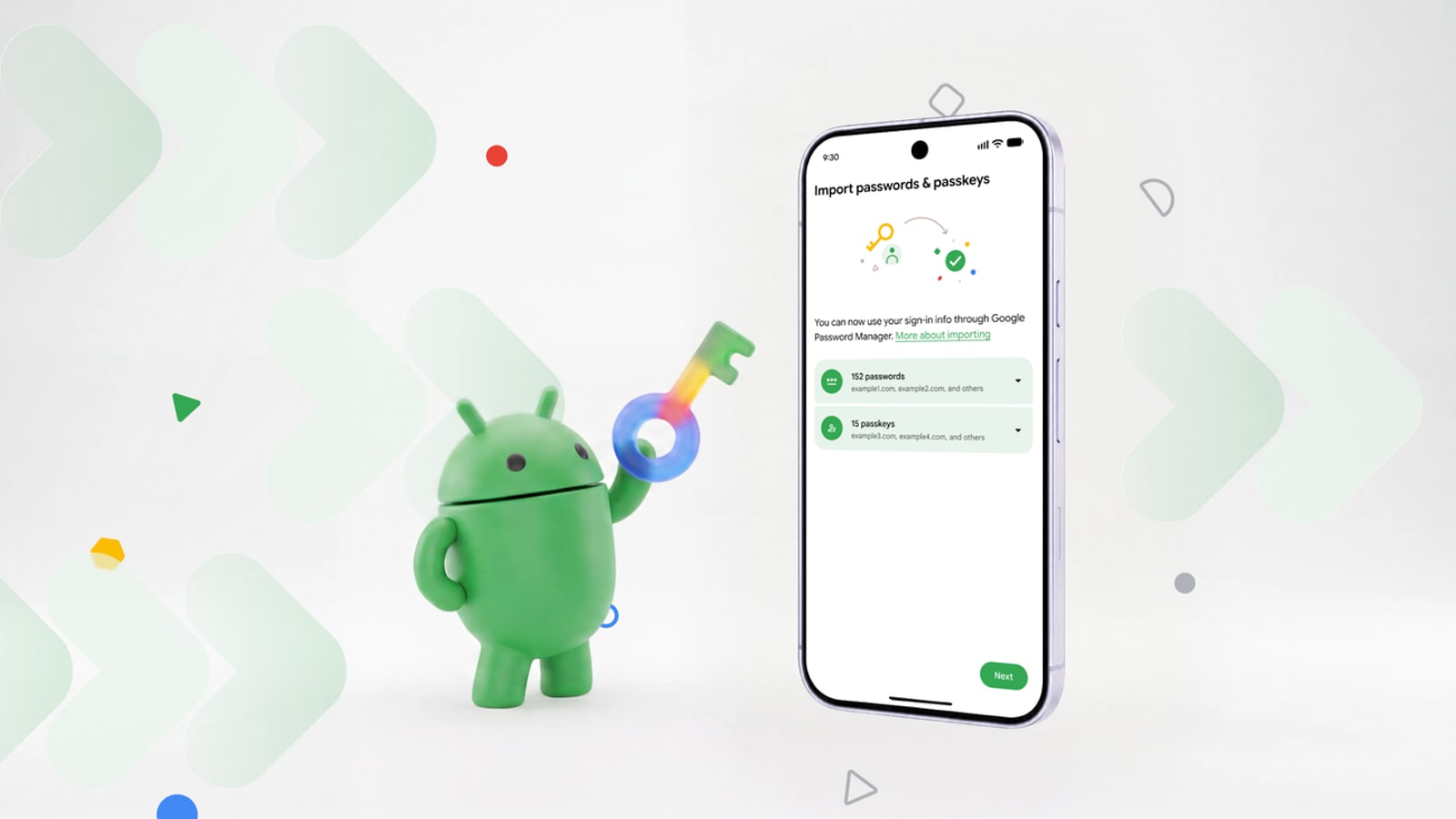 Android simplifie le transfert des mots de passe et passkeys